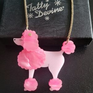 Tatty Devine Acrylic Pink Poodle Necklace